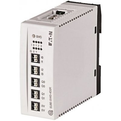 Eaton 116383 EU5E-SWD-4D2R PLC I/O Module for use with SmartWire-DT, 90 x 35 x 101 mm, Digital, Analogue