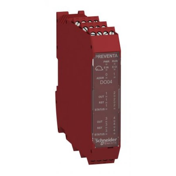 Schneider Electric XPSMCMER0004 Output Module, 2 Inputs, 4 Outputs, 24 V dc, 2NC, 4NO