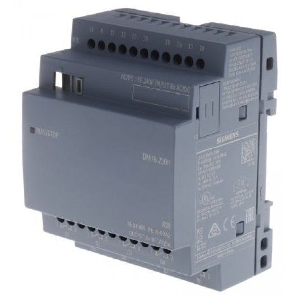 Siemens 6ED1055-1FB10-0BA2 Expansion Module 115Vac/dc 230Vac/dc 8 Input 8 Output