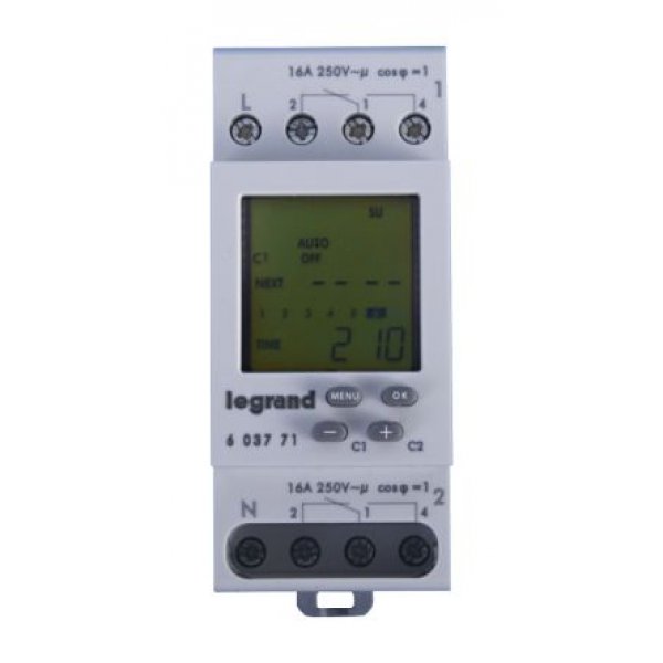 Legrand 6 037 71 Switch Measures Hours Minutes Seconds 230 Vac