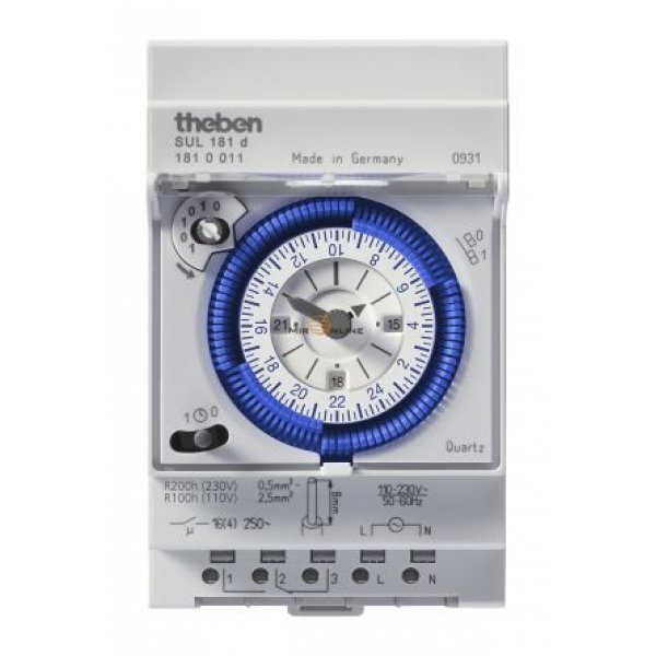Theben/Timeguard SUL 181 d Switch Measures Hours 110-230 Vac