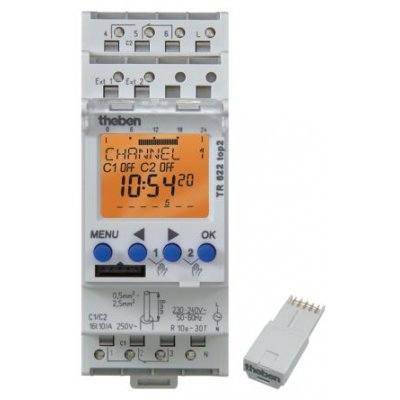 Theben/Timeguard TR622 top 2 Digital DIN Rail Time Switch 230V