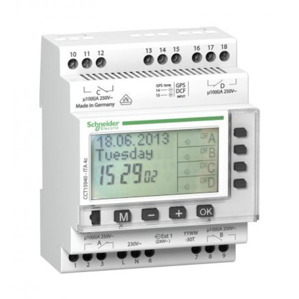 Schneider Electric CCT15940 Digital DIN Rail Switch 230 Vac