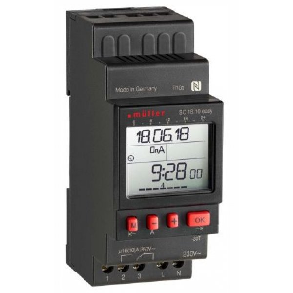 Muller SC 18.10 easy Digital DIN Rail Switch Measures 230 Vac