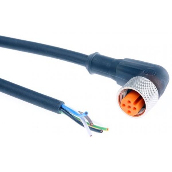 Belden RKWT 5-87/5M Right Angle Female 5 way M12 to Unterminated Sensor Actuator Cable, 5m