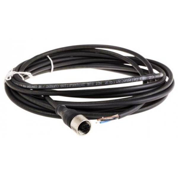 Telemecanique Sensors XZCP1141L5 M12 4-Pin 5m Female Cable & Connector