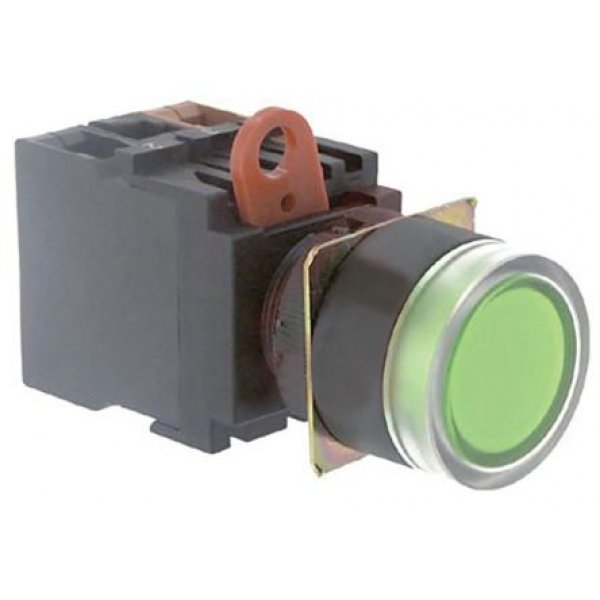 Omron A22L-GG-24A-11M Green Push Button SPST-NO/NC Momentary