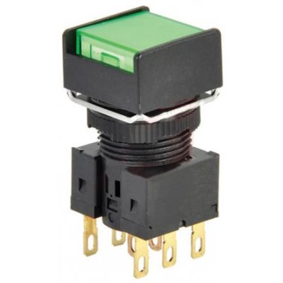 Omron A165L-AGM-24D-2 Green Push Button DPDT-NO/NC Momentary