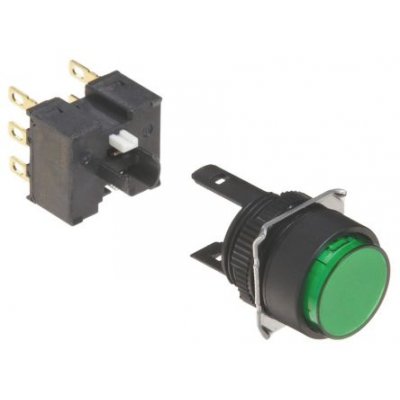 Omron A165-TGM-2 Green Push Button DPDT-2CO Momentary