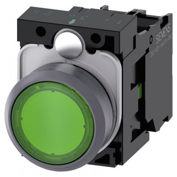 Siemens 3SU1136-0AB40-1BA0 Green Push Button Complete Unit 1NO Momentary