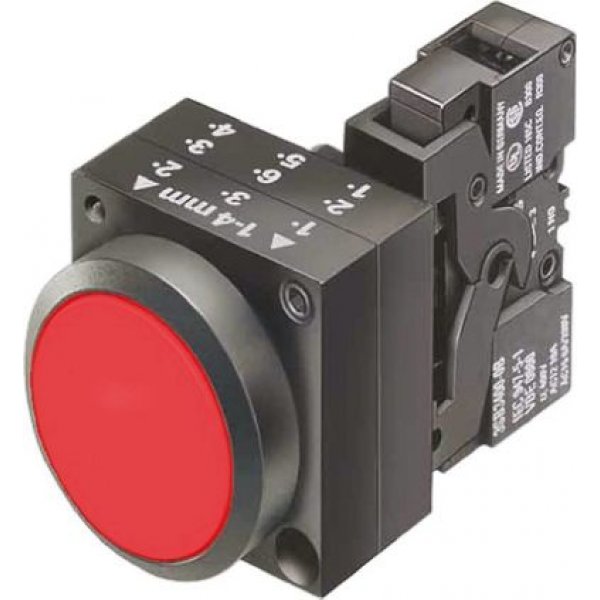 Siemens 3SB3255-0AA21 Red Push Button NO/NC Momentary
