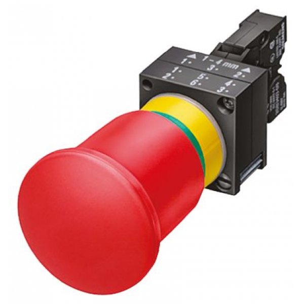 Siemens 3SB3201-1TA20 Red Push Button NO/NC Latching