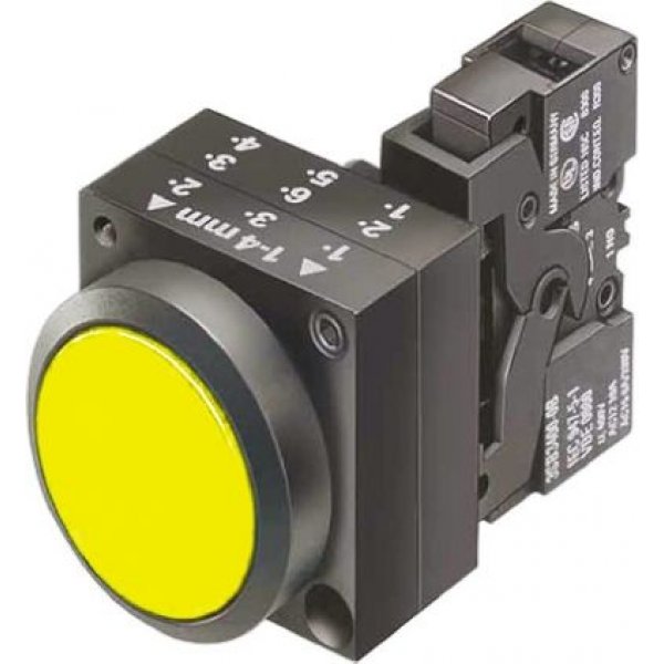 Siemens 3SB3247-0AA31 Yellow Push Button NO/NC Momentary