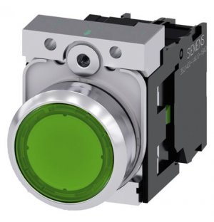 Siemens 3SU1152-0AB40-1BA0 Green Push Button Complete Unit NO Momentary
