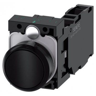 Siemens 3SU1100-0AB10-1FA0 Black Push Button Complete Unit SPDT Momentary