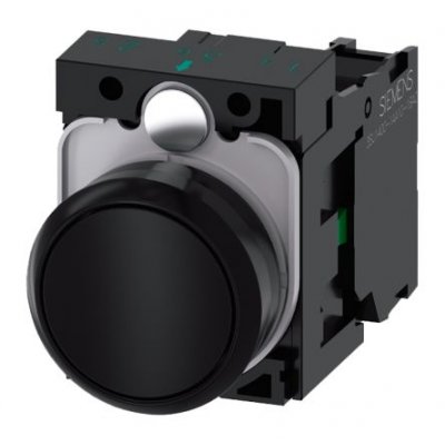 Siemens 3SU1100-0AB10-1BA0 Black Push Button Complete Unit NO Momentary