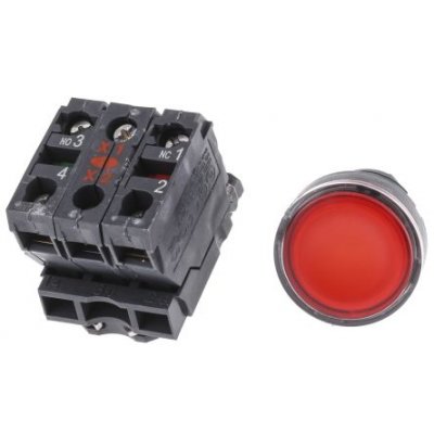 Schneider Electric XB5AW34B5 Illuminated Push Button, Panel Mount, SPDT, 22mm Cutout