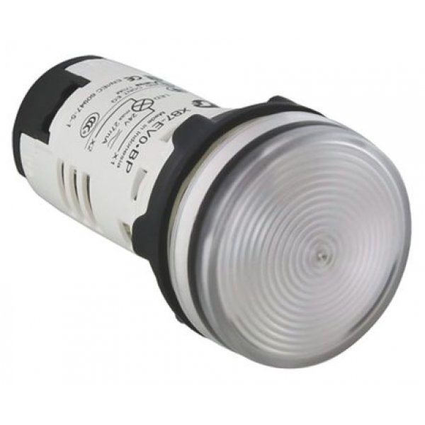 Schneider Electric XB7EV07MP Clear LED Pilot Light, 22mm Cutout, IP20, IP65, Round, 230 → 240V ac