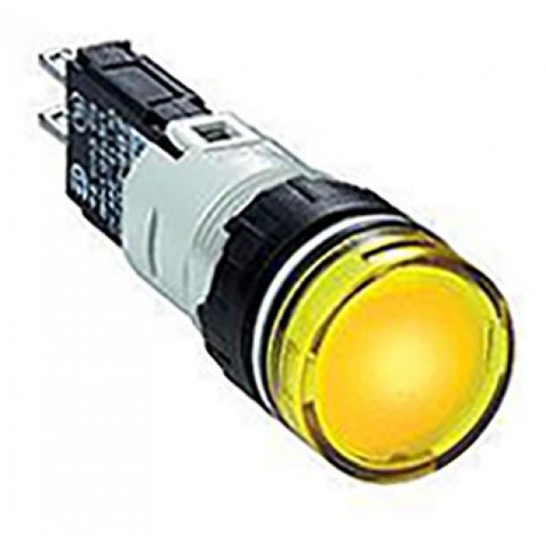 Schneider Electric XB6AV5GB Panel Mount Yellow LED Pilot Light, 16mm Cutout